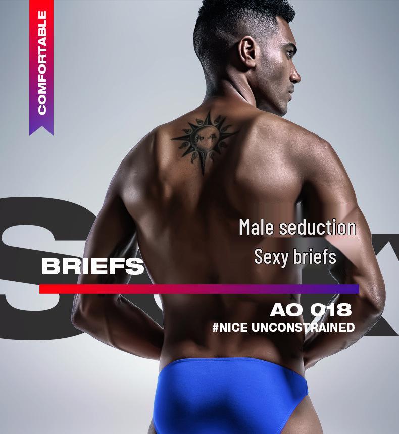 Pánské sportovní slipy s U-pouzdrem: Tenký, Prodyšný, Trojúhelníkový design s nízkým pasem