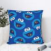 Sesames Streets Cute Cookie Monster Square Pillow Cases Cushion Cover Vintage Polyester Decor Pillowcover For Living Room 45X45