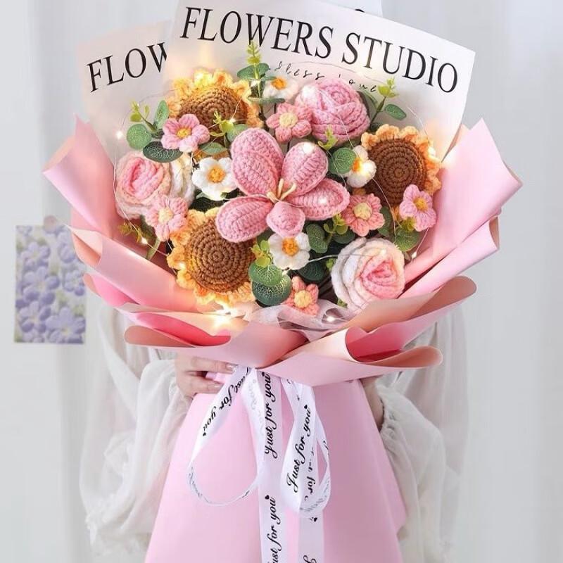 Handmade Knitted Rose Flower Gift