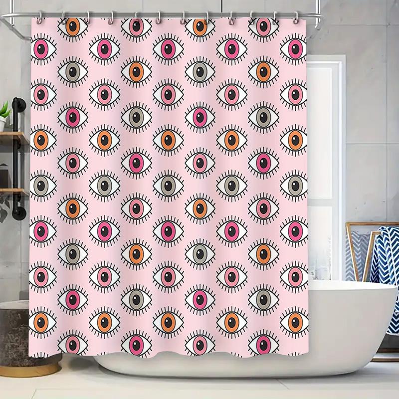 Eye Pattern Shower Curtain Aesthetic Room Decor Gothic Horror Halloween Backdrop Washable Bathroom Curtains Vintage Dark Academi