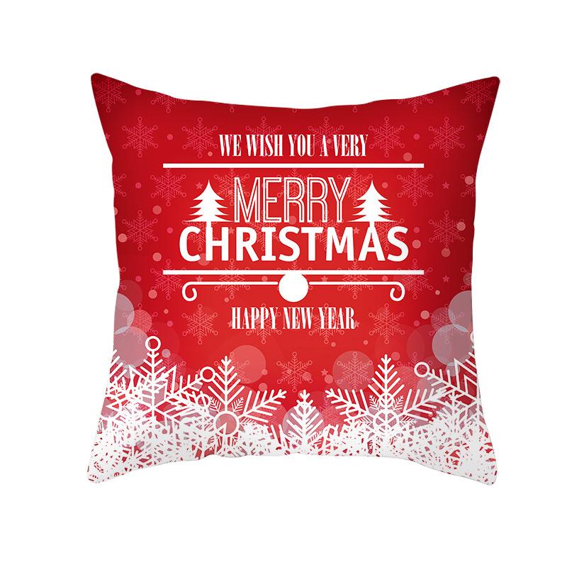 Red Series Christmas Peach Velvet Cushion Cover New Sofa Cushion Cover Square Cushion Cover