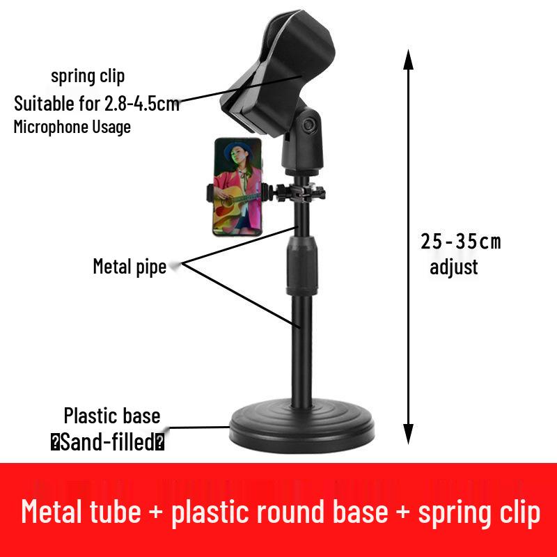 Universal Multi-functional Desktop Microphone Stand for Live Broadcast, Conferences, Speeches, Presentations, and Singing.