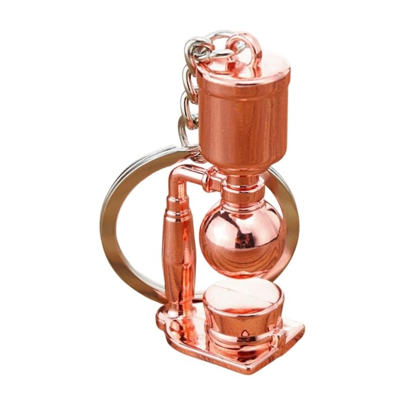 Unique Coffee Machine Filter Handle Keychain Fashion Metal Key Ornament Bag Charm Present for Coffee Aficionados