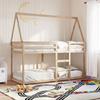 VidaXL Bunk Bed with Roof 90x190 Cm Solid Pine Wood, Bed, Bed Frame, Loft Bed, Bedroom Furniture, Slatted Base, 3282087
