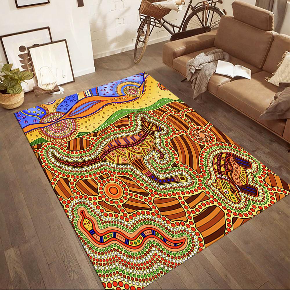 Tappetini da Pavimento con Animali dell'Arte Aborigena per Soggiorno, Camera da Letto e Decorazione della Stanza Sono Adatti per Regali.