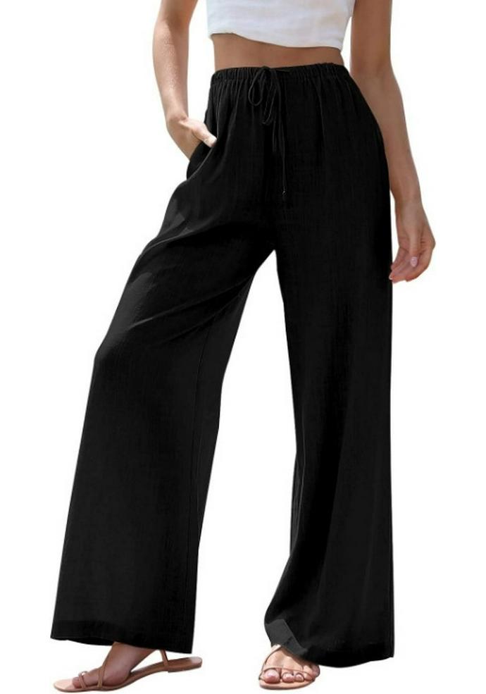 2024 Women's Casual Loose Drawstring Wide-Leg Pants for Spring and Autumn