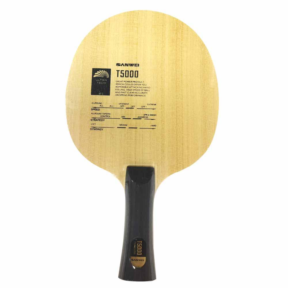 Originalus SANWEI T5000 CARBON stalo teniso raketės peilis (5+2 anglis)+RXTON 1 guma(Juoda+raudona) T5000 stalo teniso ašmenys