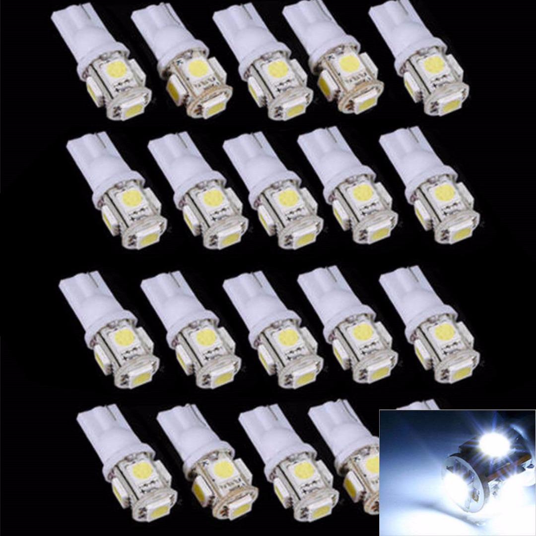 

pdtoweb 10 шт. T10 194 168 5050 5SMD светодиодный автомобильный боковой клиновой светильник, лампа белого цвета