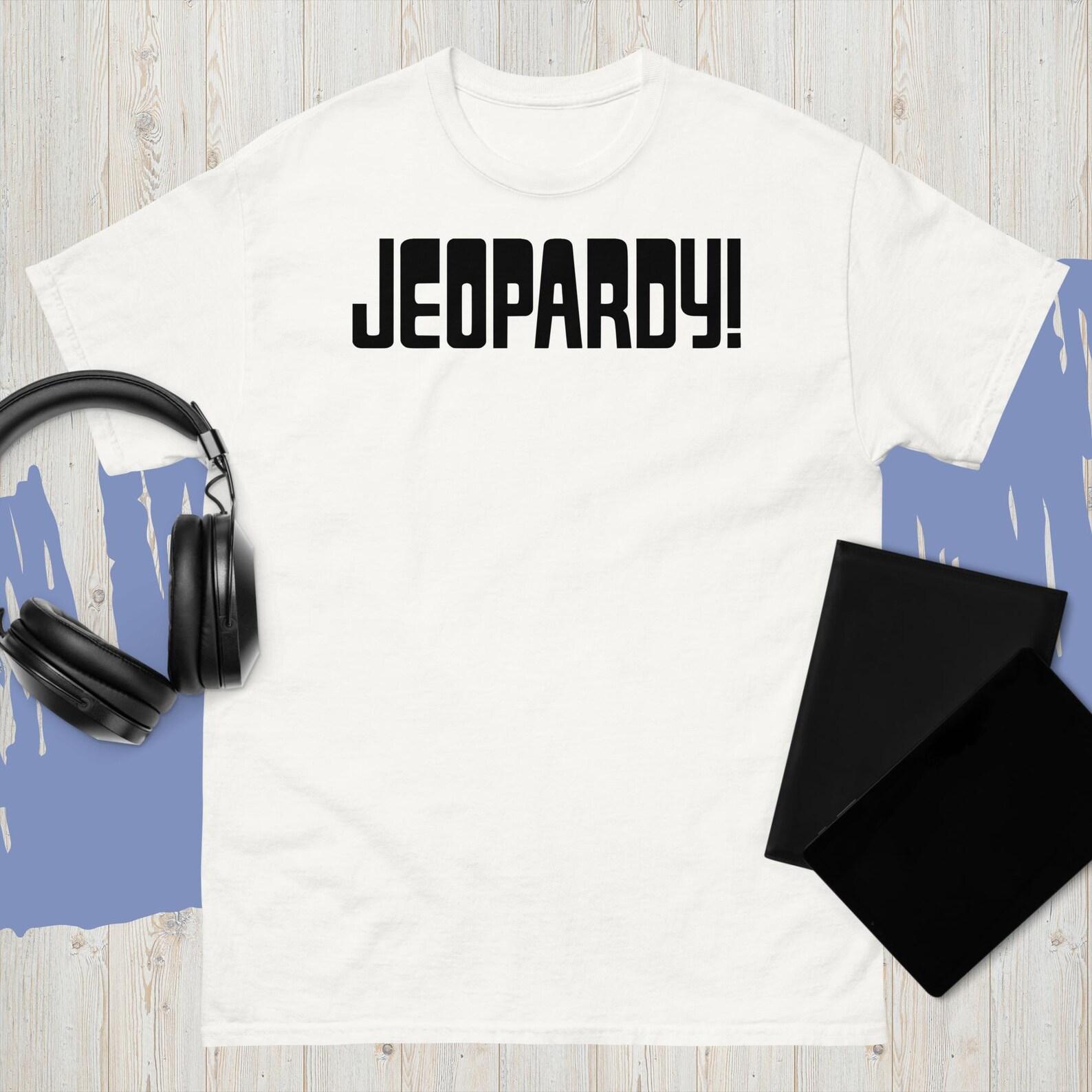 New Jeopardy Game Show T-Shirt Men Swomen s Black&White Shirt 2XL