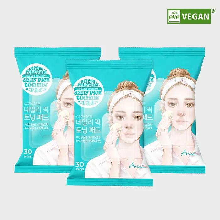 Vegan Certified_Stress Relieving Daily Pick Toning Pad_30 sheets*3