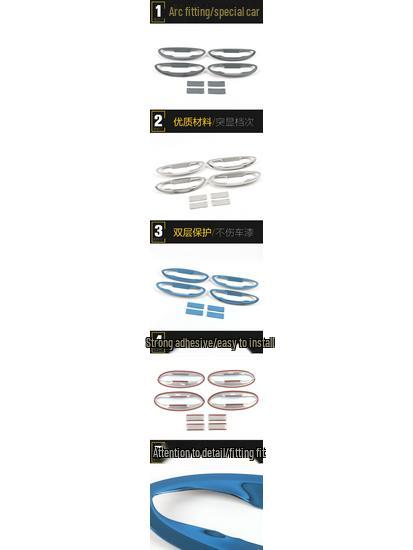 2021 Yingbao Stainless Steel Door Bowl Anti-Scratch Cover - Car Accessory Decorative Sticker