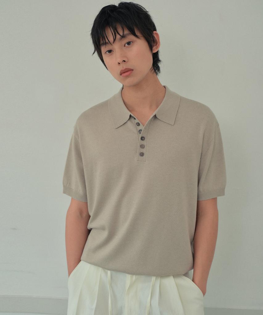 Wednesday Oasis Button Collar Half Knit_Beige(Wc26Kn50)