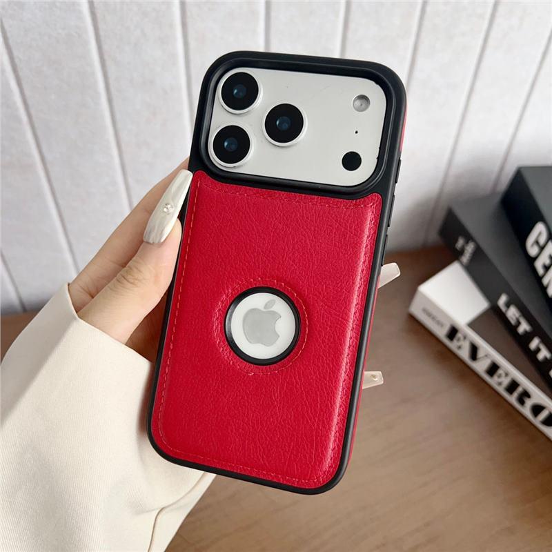

Leather Texture Protective Case for Apple 16/17 - Anti-fall, Full Coverage, Unisex Business Design iPhone 14 Pro красный