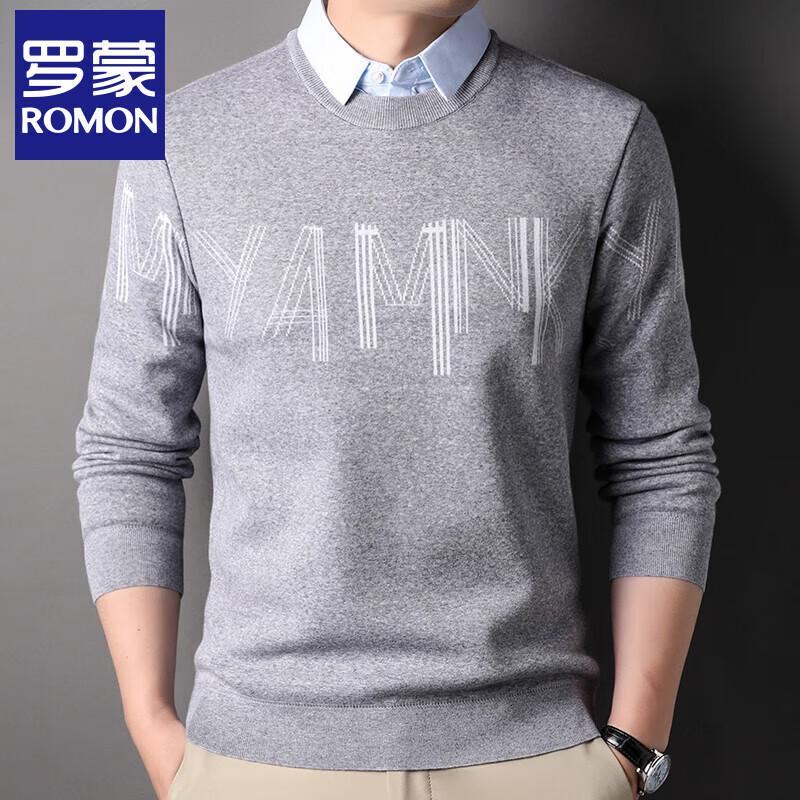 Romon Men's Fake Two-Piece Shirt Collar Casual Shirt