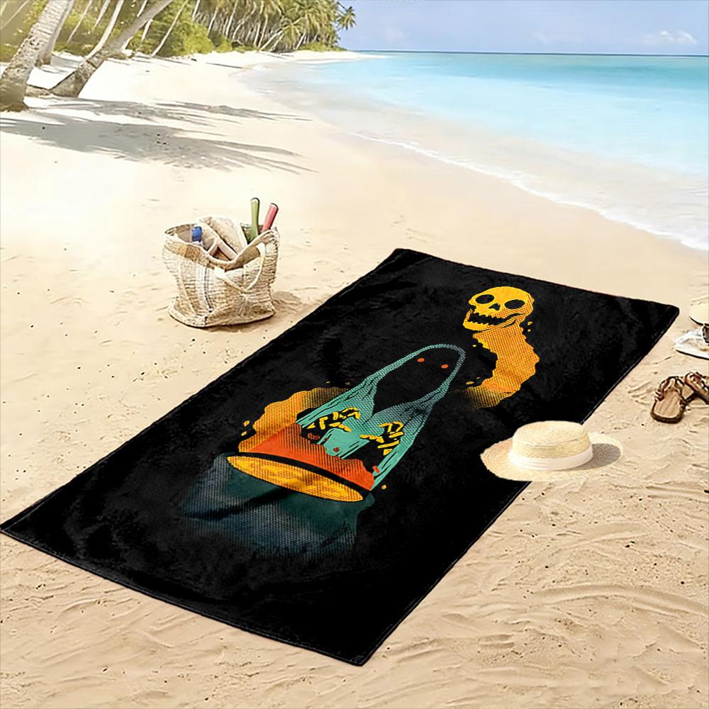 Mystical Glowing Specter Whispers Print Beach Towel, Quick Drying, Suitable for Travel, Outdoor Sports, Jogging, the Beach and Swimming, Gift
