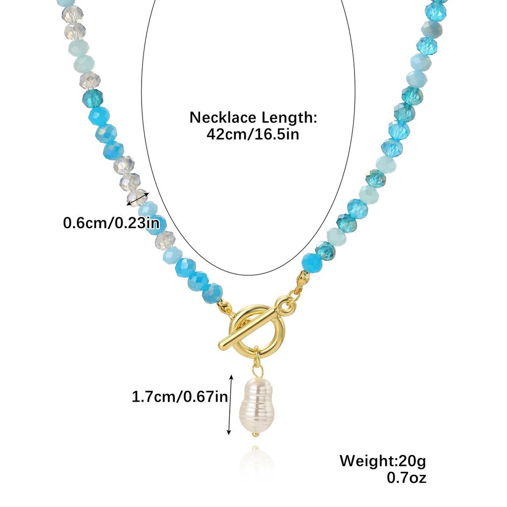 Necklace for Women No Color Loss Simple Rice Beads Beaded Necklace Women Light Niche Fashion Colorful Crystal Necklace Elegant Necklace