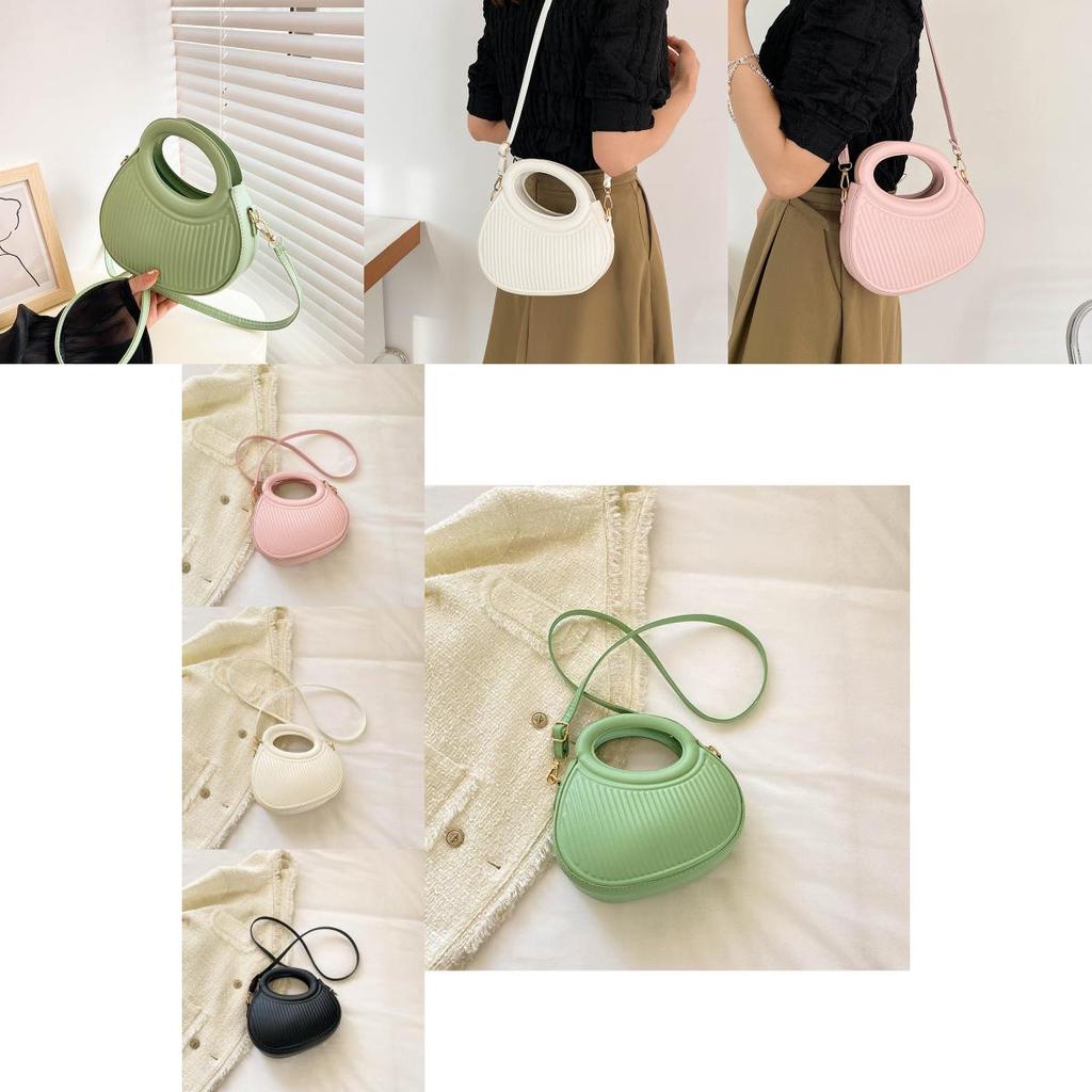 Stylish Summer 2023 Pu Womens Handbag Trendy Round Purse With Zipper Closure