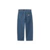 Carhartt WIP Solid Color Casual Loose High Waist Straight Leg Jeans Men Bottoms Blue I031246-01-12