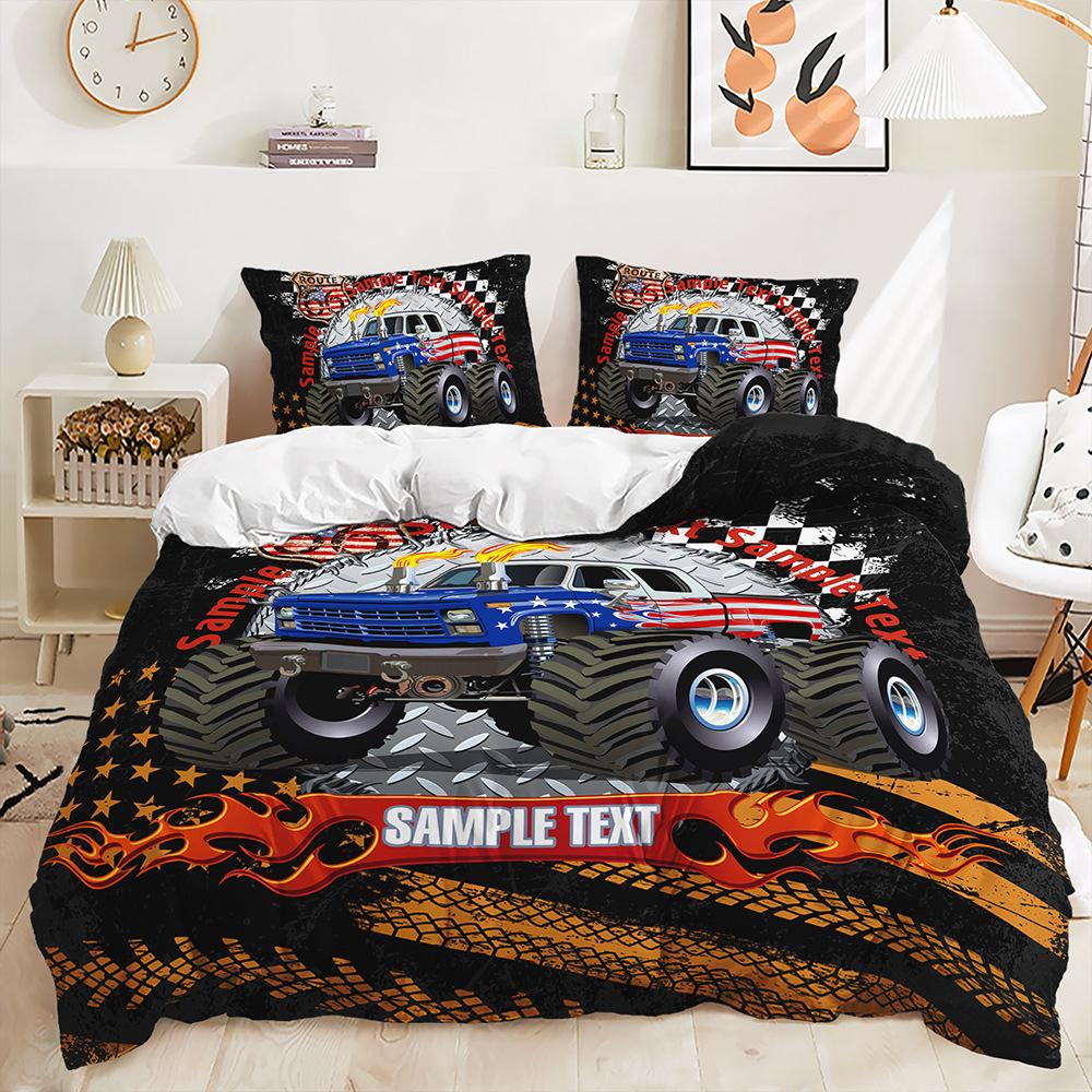 Three-Piece Bigfoot Racing Quilt Cover Two-Piece Bedding Kit