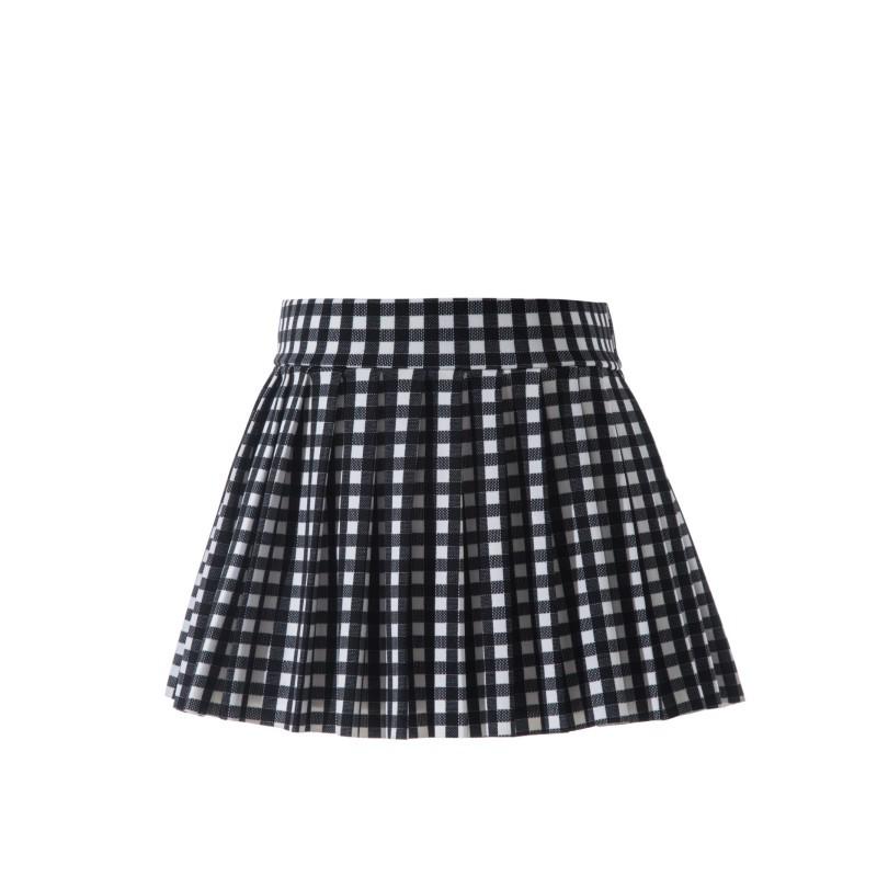 2024 Elastic Waistband Super Short Pleated Skirt, 32 cm Length, No Safety Pants