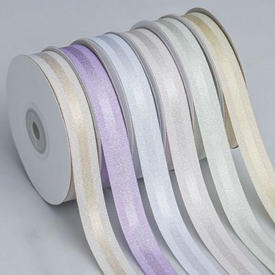 DIY Romantic and Cozy Ribbed Edge Gold and Silver Weft Ribbon Handmade Hair Accessories Diy Material Ribbon Cake Baking Gift Flower Packaging Ribbon