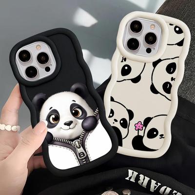 Soft Phone Cover Case for iPhone 12 14 13 XR 11 15 Plus 16 Pro Max 8 17 Air Animal Panda