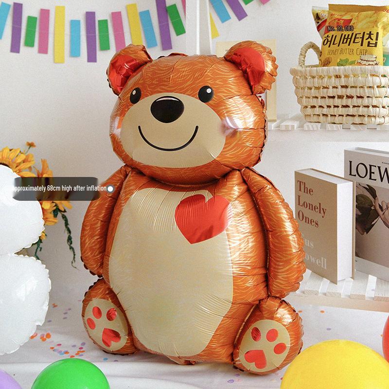 Dinosaur & Forest Animal Balloon Arrangement for Children's Party: Lion, Rabbit, Tiger Decor