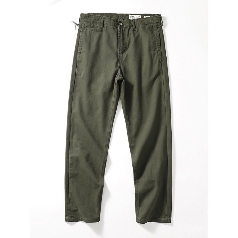 Trendy Retro Pure Cotton Abrasion Resistant Thick Export Cargo Pants Dark green EUR29