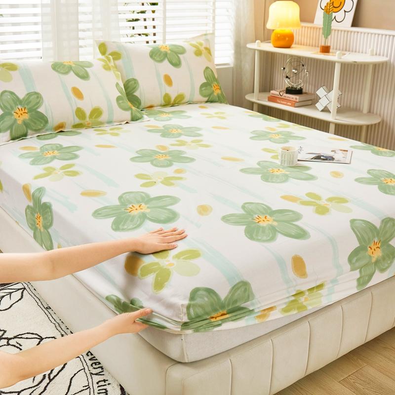 Cartoon Style Fitted Sheet Pure Cotton Bed Sheets Adults Kids Room Mattress Cover Printed Bed Linen (No Pillowcase)