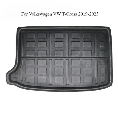 Black Car Rear Trunk Boot Mat Waterproof Floor Mats Anti Mud Tray Cargo Liner For Volkswagen T Cross VW T-Cross -