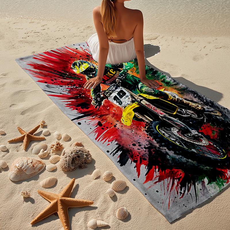 Motocross-Fahrer in Aktion Strandtuch, Superweiche Mikrofaser, Geschenk für Sie/Ihn, Geburtstag, für Pool, Strand, Reisen, Heimdekoration Fan-Geschenke