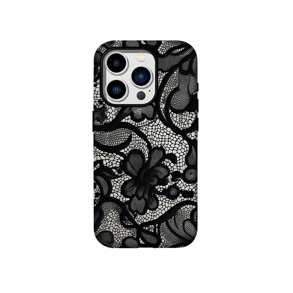 

Luxury Clmj Black Lace Leopard High Tide Phone Case for iPhone 17 16 15 14 13 12 11 Air Pro Max Plus Luxury Double-layer Cover iPhone 16 ProMax