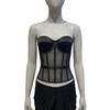 Sleeveless Women Corset Fishbone Camisole with Pads Streetwear Women Vest Sling Top  Lady