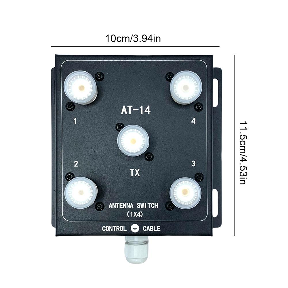 4-Way Coax Remote Antenna Switch Antenna Switch 1.8-60MHz Antenna Signal Switch Antenna Splitter Switch for Convenient Switching