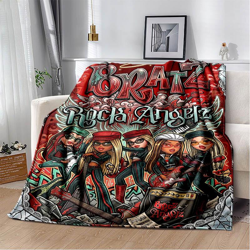 Bratz kawaii printed blanket Picnic blanket Warm blankets Outdoor Blanket Home bed linings blankets for beds Birthday Gift