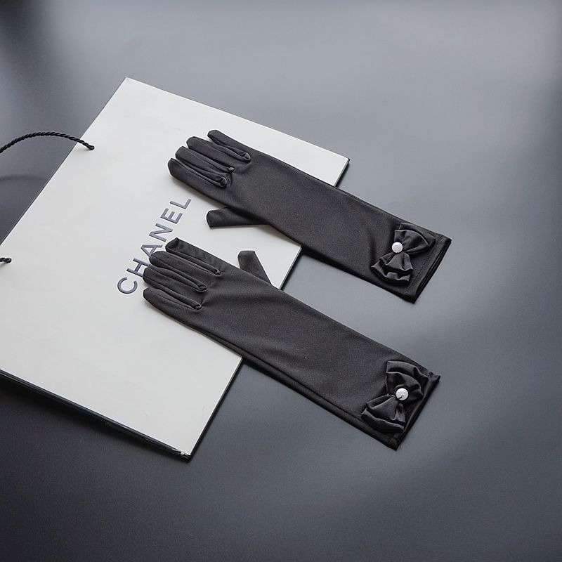 

Детские перчатки женские красные и плотные Хепберн длинные элегантность вечернее платье и аксессуары для ципао подиум атлас защита от солнца корейский стиль Black All yards