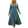Women's Fashion Color R-neck Long Sleeve Dress