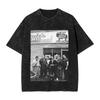 Black Family' Washed T Shirt for All Seasons, Suitable for Both Men and Women, Casual and Fashionable Washed Top for Couples