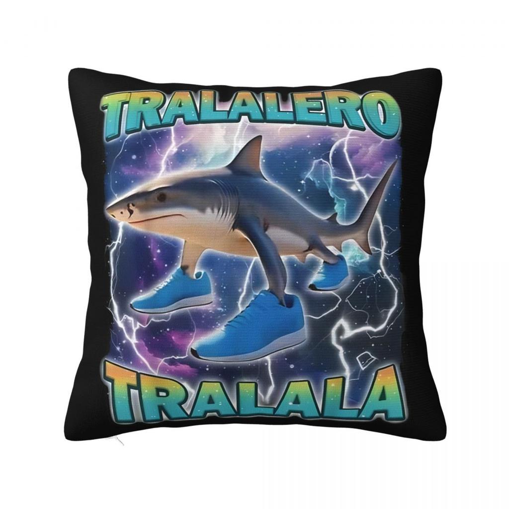 Tung Tung Tung Sahur Square Pillow Cases Italian Brainrot Meme Cushion Cover Vintage Polyester Decor Pillowcase for Living Room