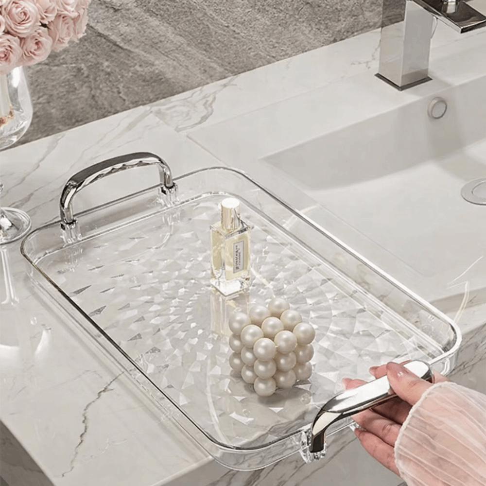 Clear Dessert Fruit Tray Large Capacity Jewelry Tray New Snack Plate  Home Kitchen Organizer