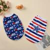 Camiseta para cães pequenos e médios, gatos, respirável, traje para animais de estimação, dia da independência, 4 de julho, colete para filhotes, roupas para pug yorkshire