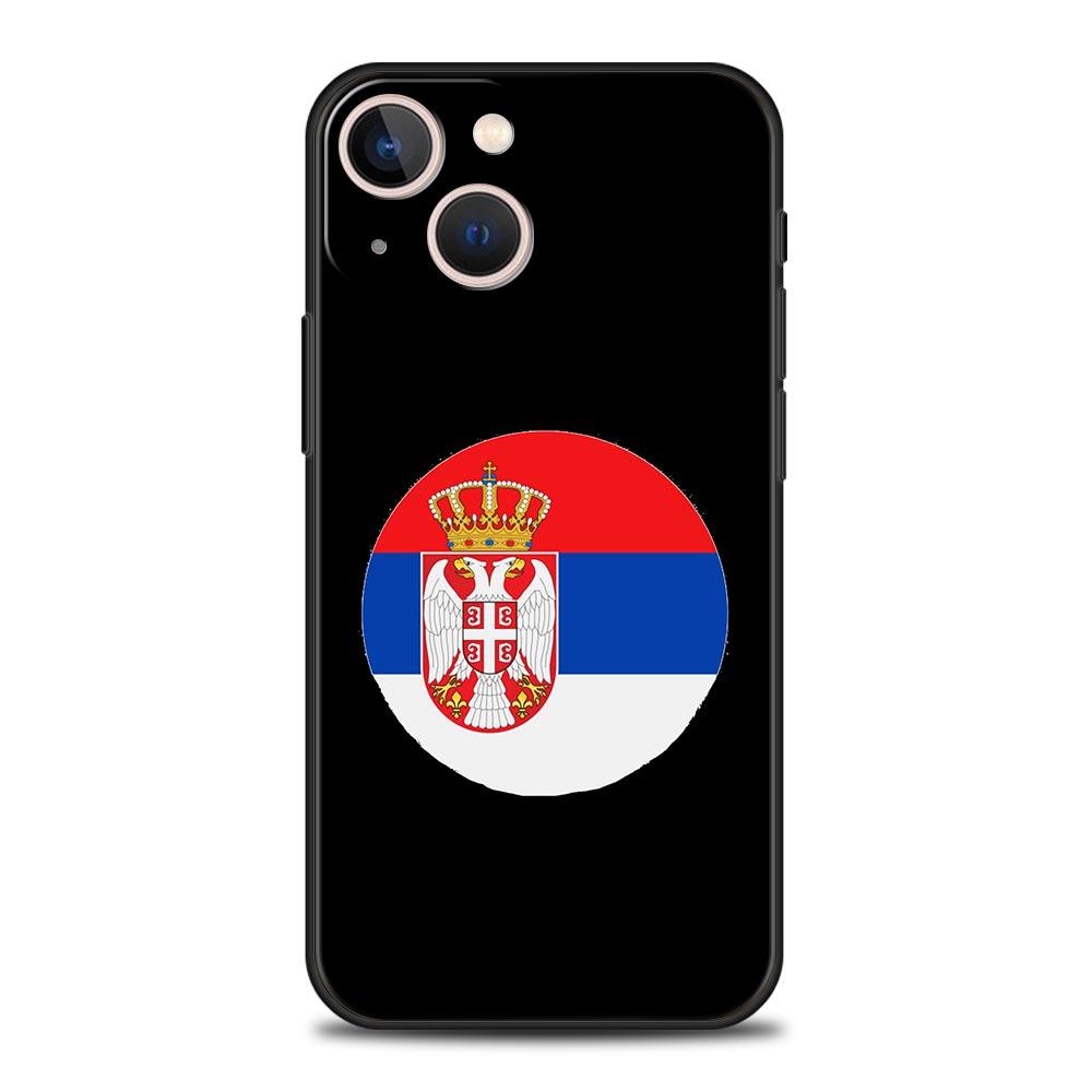 Serbia Flag Badge Phone Case For iPhone 16e 15 14 13 12 11 Pro Max XS X XR SE 7 8 Plus Shell iPhone 16 Soft TPU Cover