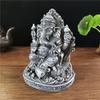 Estatua de Ganesha de 12 cm, Buda, elefante, dios, esculturas hechas a mano, resina marrón, decoración vintage para el hogar y el jardín, estatuas de Buda de meditación.