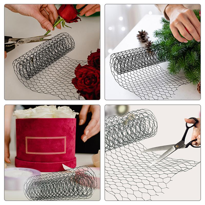 1 Roll Sturdy Iron Garden Fence Chicken Wire Net Flower Arrangement Wire Netting For Floral Mesh Craft Netting