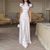 Spring 2026 Women's Fashion: Elegant European and American Plant Print Long Dresses