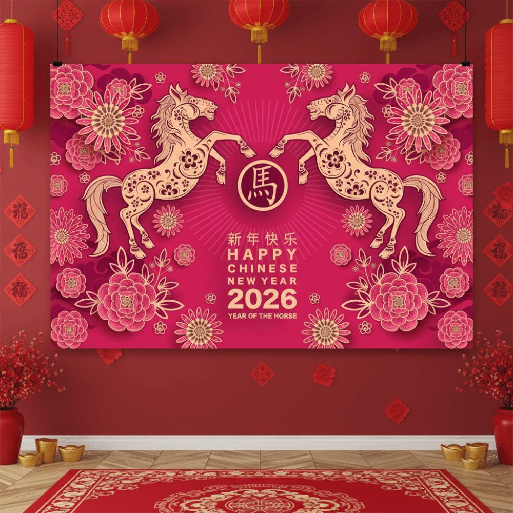 Lion Dance Party Decoration New Style Photography Background  Festival Celebration