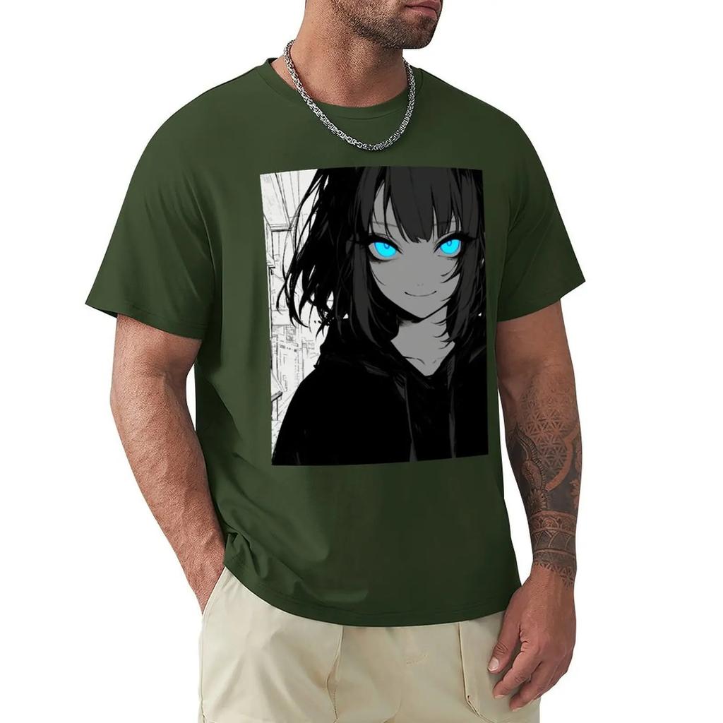 Creepy Pop Blue Eye Glow T-shirt kawaii clothes anime big and tall t shirts for