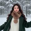 Thick Magnetic Fur Scarf Windproof Fluffy Collar Wrap Winter Pom Scarf  Shopping Outfits