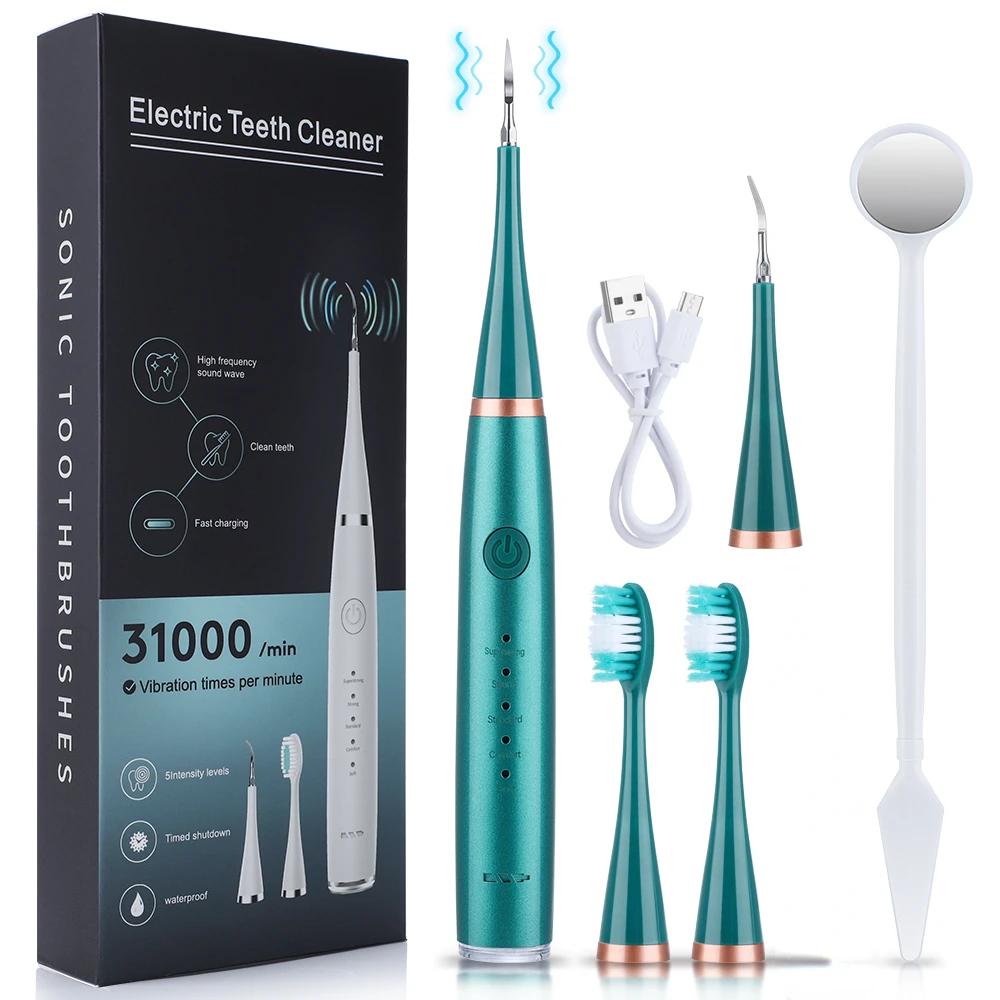 3 IN 1 Electric Dental Scaler Electric Toothbrush Portabl Oral Care Tartar Remover Plaque ultrasonic Cleaner Teeth Whitening Kit