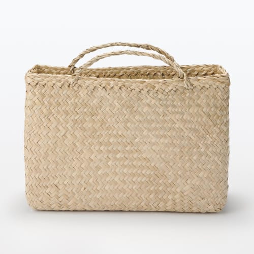 MUJI Seagrass Ajiro Woven Basket with Handle Large KG0VPA3A